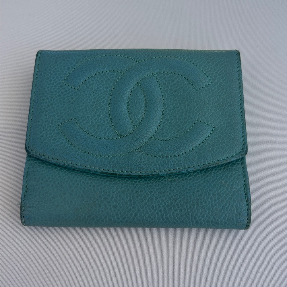 CHANEL Aqua Leather Compact Wallet 3